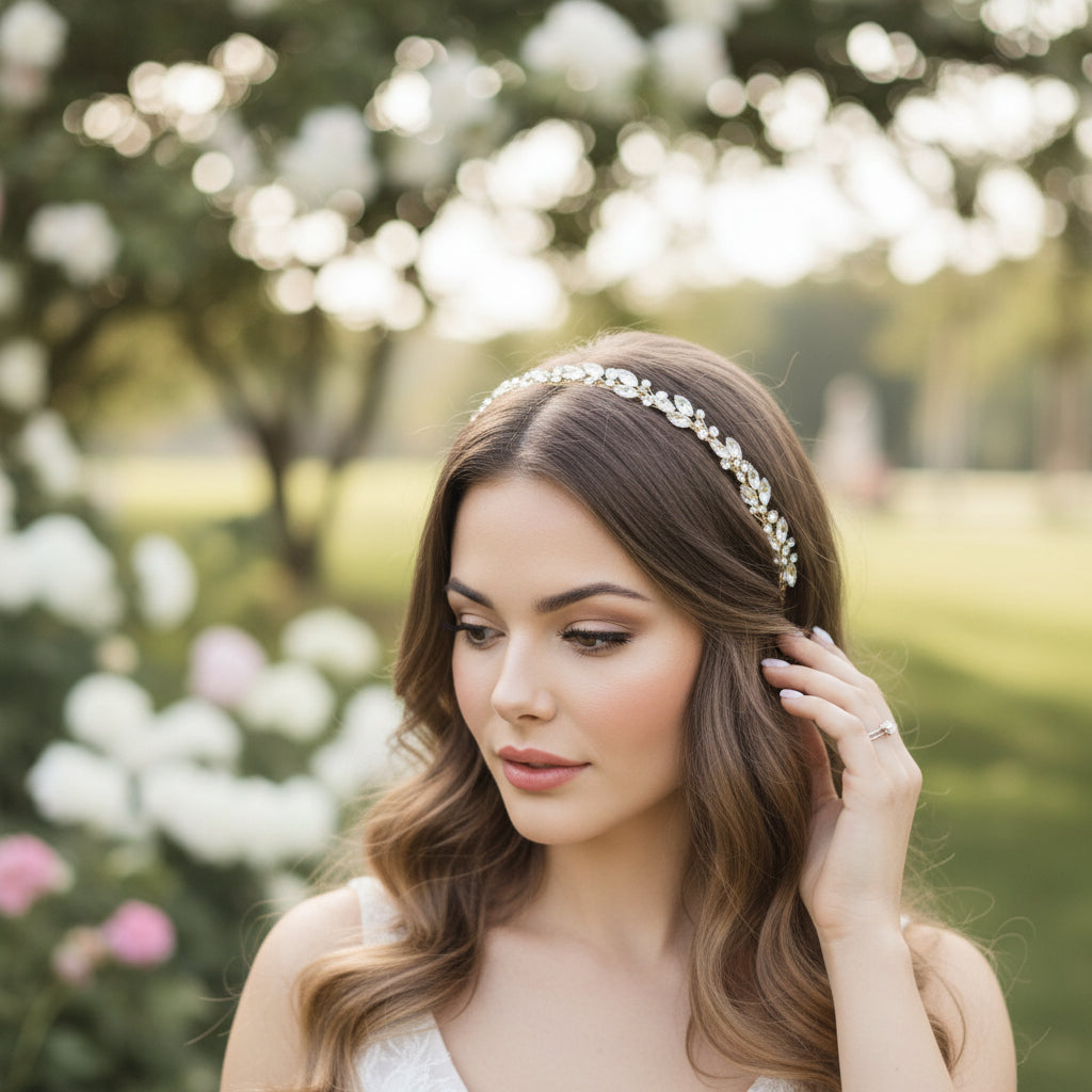 ATHENA COLLECTION - CRYSTAL CHIC HEADBAND - AHB-52 (DARK GOLD)