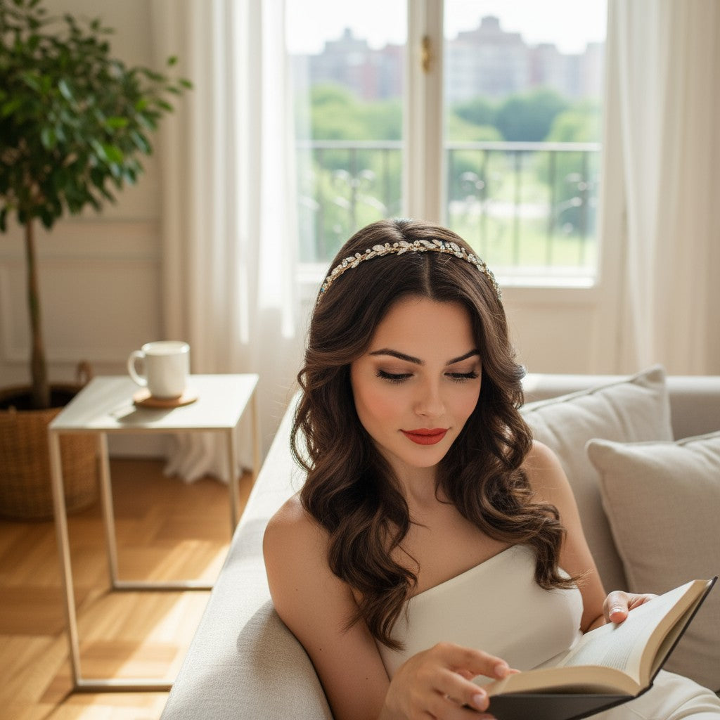 ATHENA COLLECTION - CRYSTAL CHIC HEADBAND - AHB-52 (DARK GOLD)