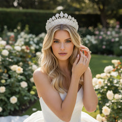 CUBIC ZIRCONIA COLLECTION - REGAL BEAUTY TIARA - AHB119