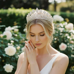 CUBIC ZIRCONIA COLLECTION - REGAL BEAUTY TIARA - AHB119