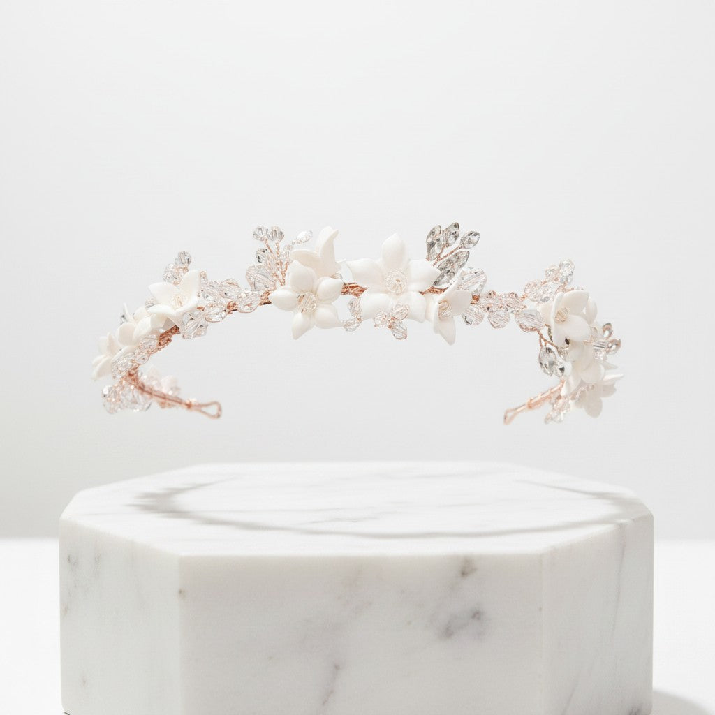 ATHENA COLLECTION - DAZZLING HEADBAND - AHB120 ROSE GOLD