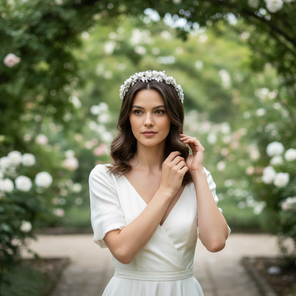 ATHENA COLLECTION - EXQUISITE PEARLIE HEADBAND - AHB121 SILVER