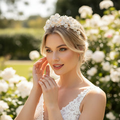 ATHENA COLLECTION - EXQUISITE FLORAL TIARA - AHB123