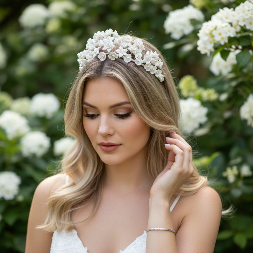 ATHENA COLLECTION - EXQUISITE FLORAL TIARA - AHB123