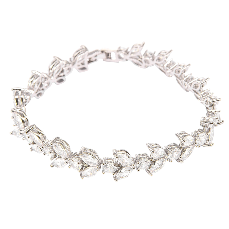 CUBIC ZIRCONIA COLLECTION - EXQUISITE STARLET BRACELET - CZBR127 SILVER