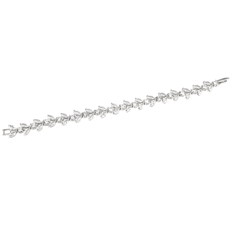 CUBIC ZIRCONIA COLLECTION - EXQUISITE STARLET BRACELET - CZBR127 SILVER