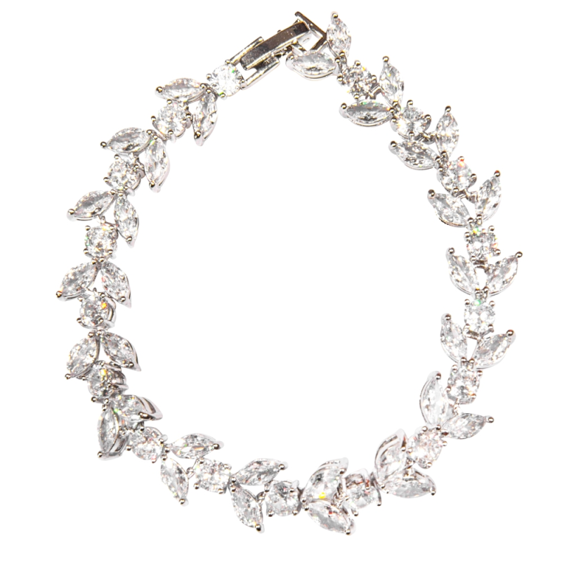 CUBIC ZIRCONIA COLLECTION - EXQUISITE STARLET BRACELET - CZBR127 SILVER