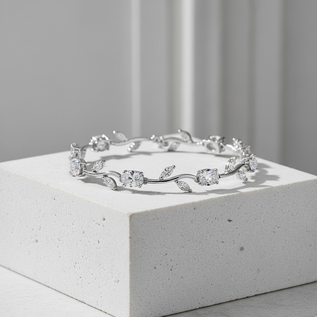 CUBIC ZIRCONIA COLLECTION - DAINTY VINE BRACELET - CZBR129