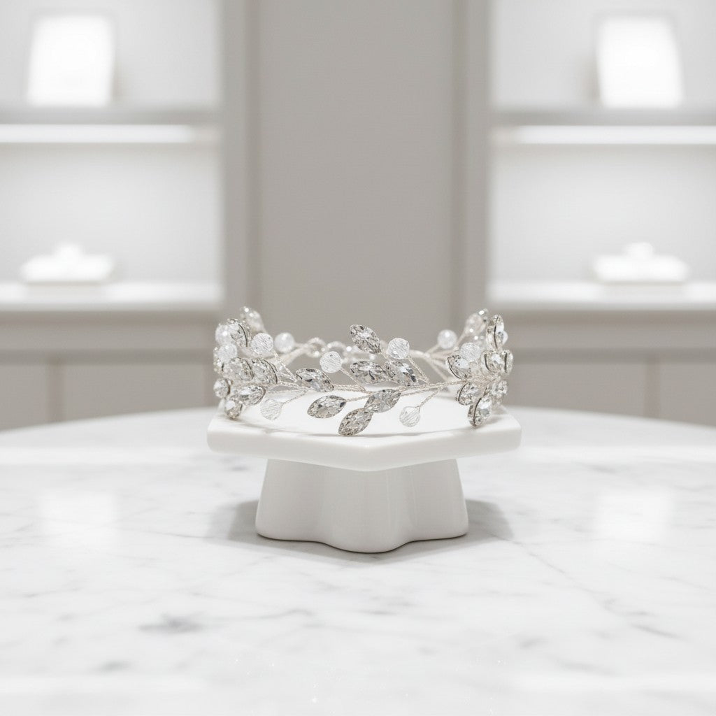 ATHENA COLLECTION - CRYSTAL VINE BRACELET - BR130 SILVER