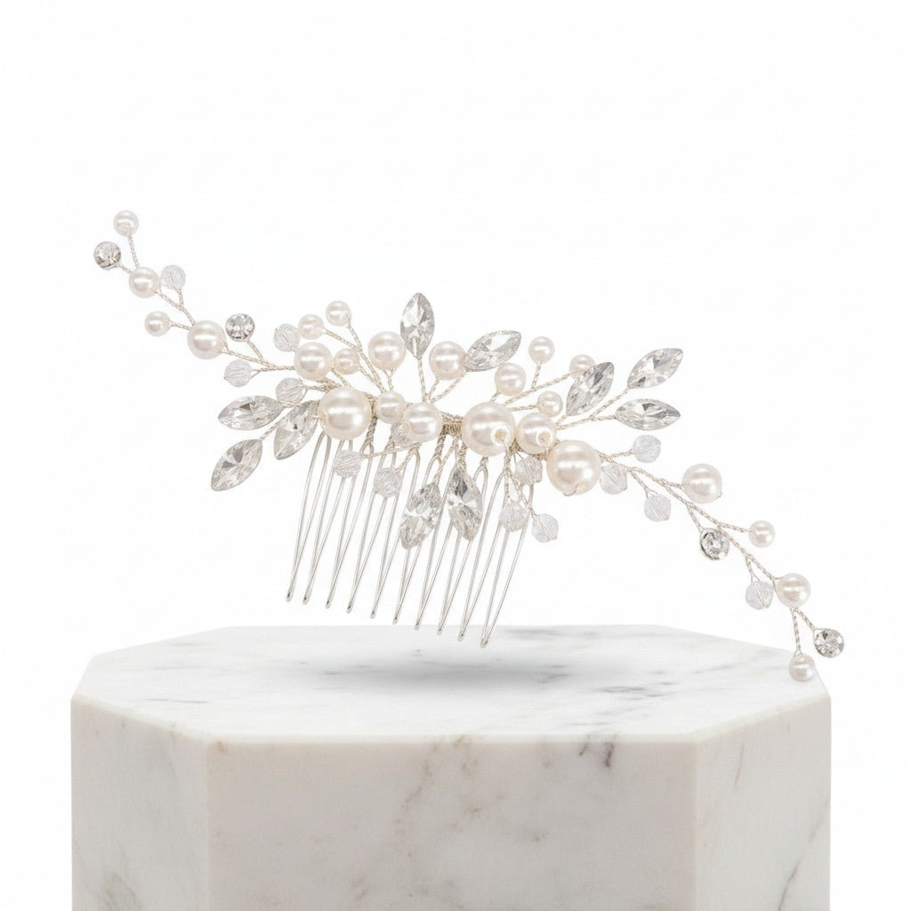 ATHENA COLLECTION - HARMONY PEARL COMB -HC235 SILVER