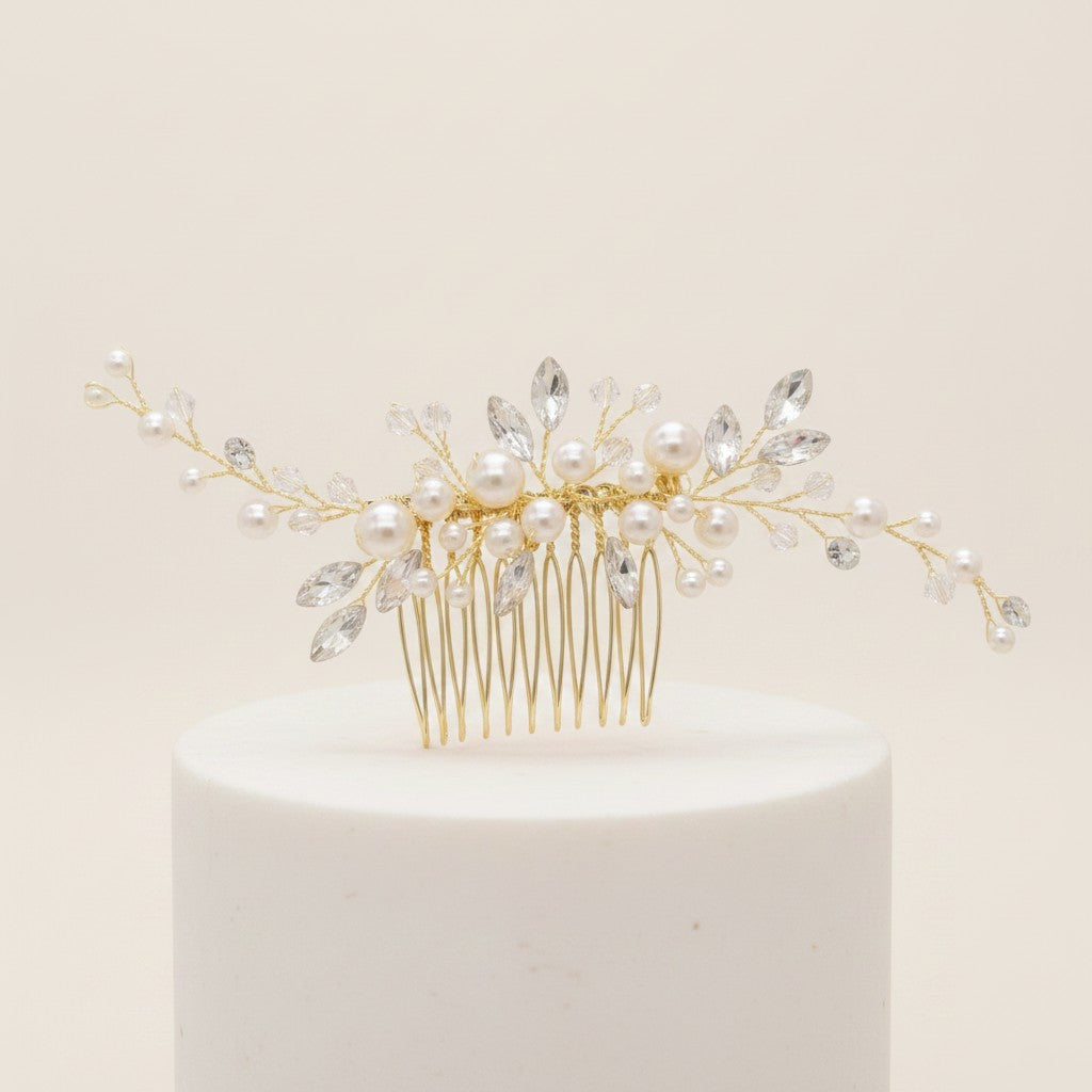 ATHENA COLLECTION - HARMONY PEARL COMB -HC235 GOLD