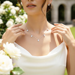 CUBIC ZIRCONIA COLLECTION - CRYSTAL DROP NECKLACE SET - CZNK116