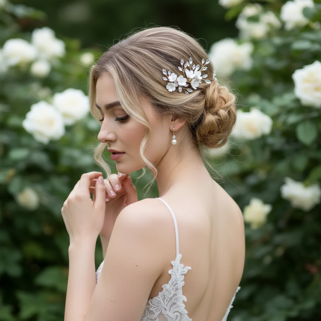 ATHENA COLLECTION - FLORAL BEAUTY COMB - HC236 GOLD