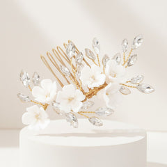 ATHENA COLLECTION - FLORAL BEAUTY COMB - HC236 GOLD