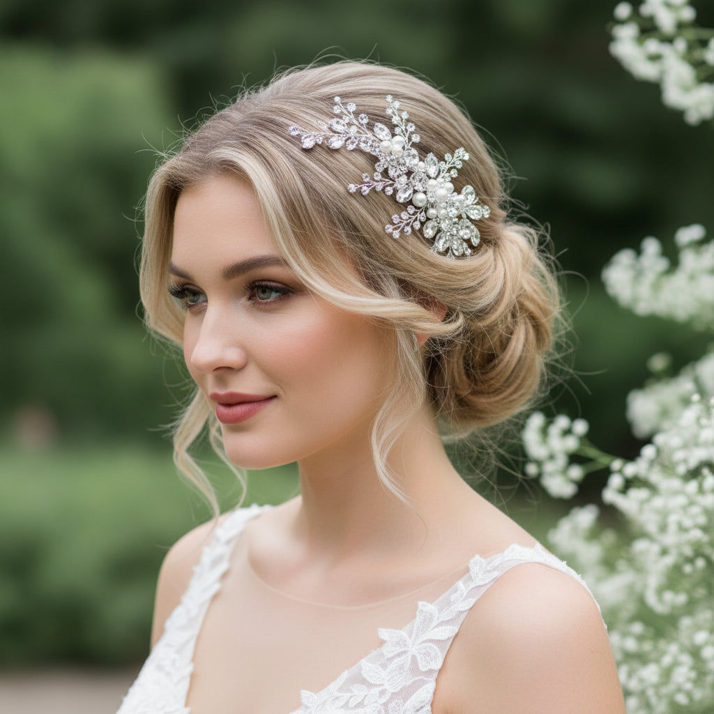 ATHENA COLLECTION - EXQUISITE VINTAGE LUXE HEADPIECE - HC237 SILVER