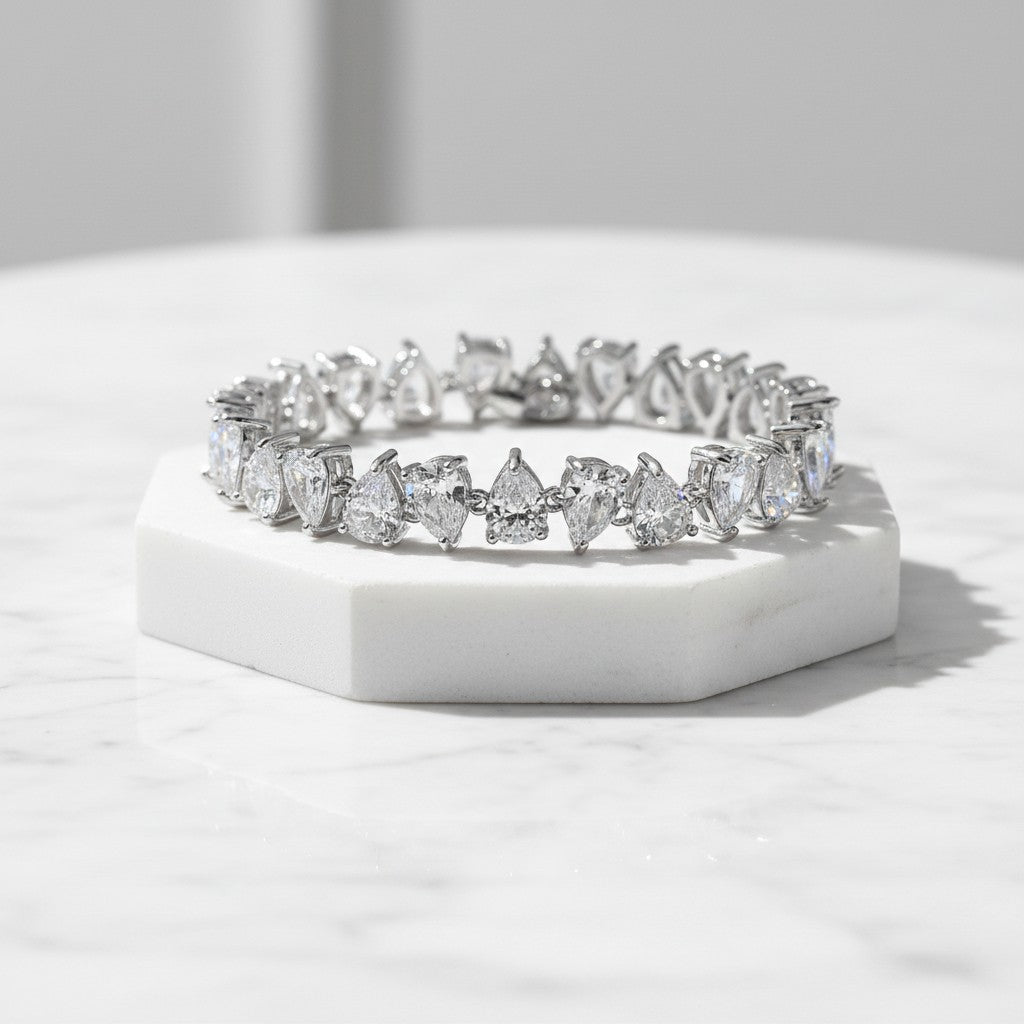CUBIC ZIRCONIA COLLECTION - STARLET BRACELET - BR131 SILVER