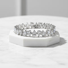 CUBIC ZIRCONIA COLLECTION - STARLET BRACELET - BR131 SILVER