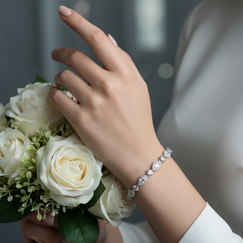 CUBIC ZIRCONIA COLLECTION - CRYSTALLURE BRACELET - BR133 SILVER