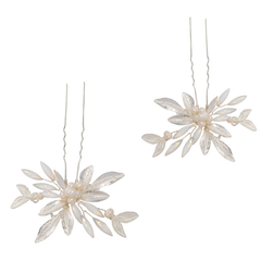 ATHENA COLLECTION - GLITZY GLAM HAIR PINS (PAIR) - PIN55 SILVER