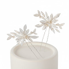 ATHENA COLLECTION - GLITZY GLAM HAIR PINS (PAIR) - PIN55 SILVER