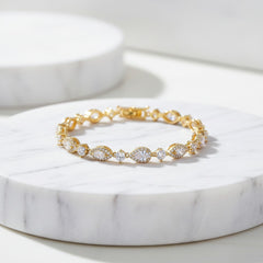 CUBIC ZIRCONIA COLLECTION - CRYSTALLURE BRACELET - BR133 GOLD