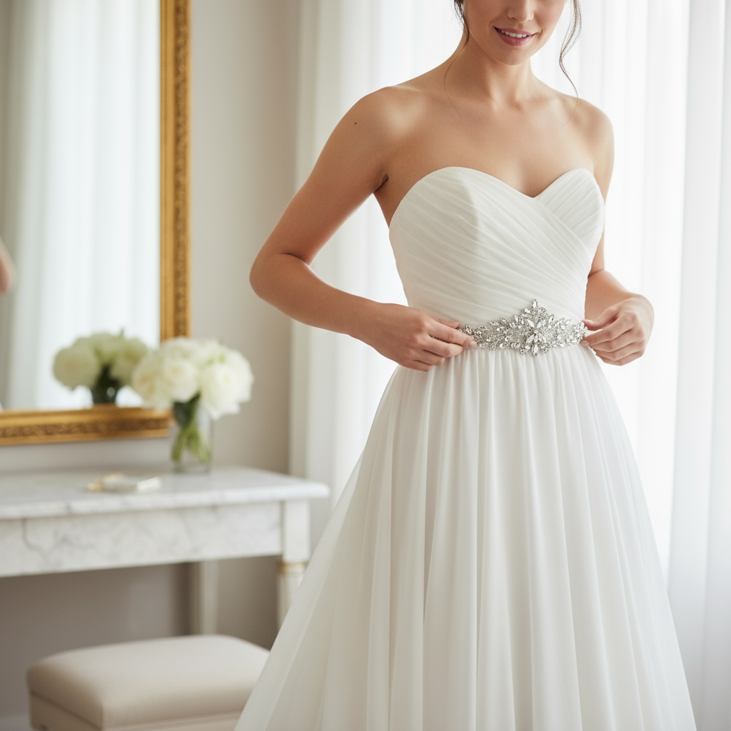 ATHENA COLLECTION - CRYSTAL LUXE BRIDAL BELT - BELT43