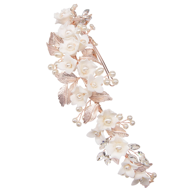 ATHENA COLLECTION - EXQUISITE PEARLIE HEADBAND - AHB121 ROSE GOLD