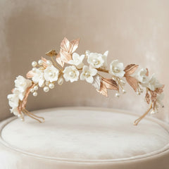 ATHENA COLLECTION - EXQUISITE PEARLIE HEADBAND - AHB121 ROSE GOLD
