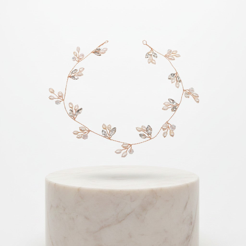 ATHENA COLLECTION - FRESHWATER PEARL VINE -  HP199 ROSE GOLD