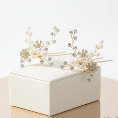 ATHENA COLLECTION - ETERNALLY PEARL HAIR PINS (PAIR)  - PIN 36 GOLD