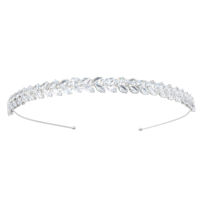ATHENA COLLECTION - SHIMMERING  HEADBAND - SILVER  AHB129