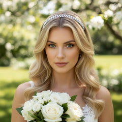 ATHENA COLLECTION - SHIMMERING  HEADBAND - SILVER  AHB129