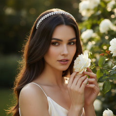 ATHENA COLLECTION - SHIMMERING  HEADBAND - SILVER  AHB129