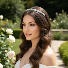 ATHENA COLLECTION - SHIMMERING  HEADBAND - SILVER  AHB129