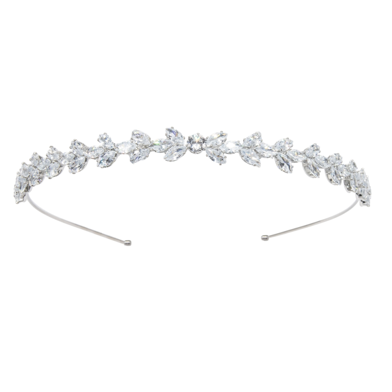ATHENA COLLECTION - DAINTY DAZZLE HEADBAND - AHB131 SILVER
