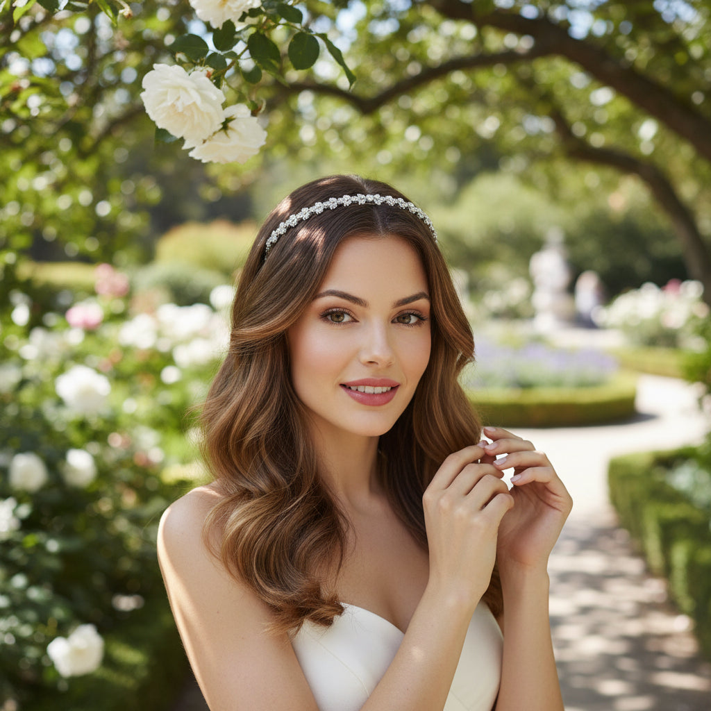 ATHENA COLLECTION - DAINTY DAZZLE HEADBAND - AHB131 SILVER