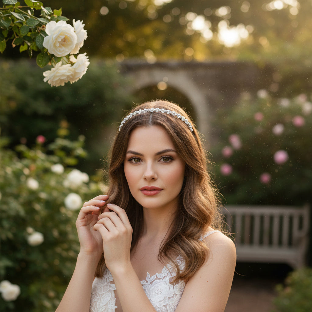 ATHENA COLLECTION - DAINTY DAZZLE HEADBAND - AHB131 SILVER