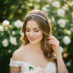ATHENA COLLECTION - DAINTY DAZZLE HEADBAND - AHB131 SILVER