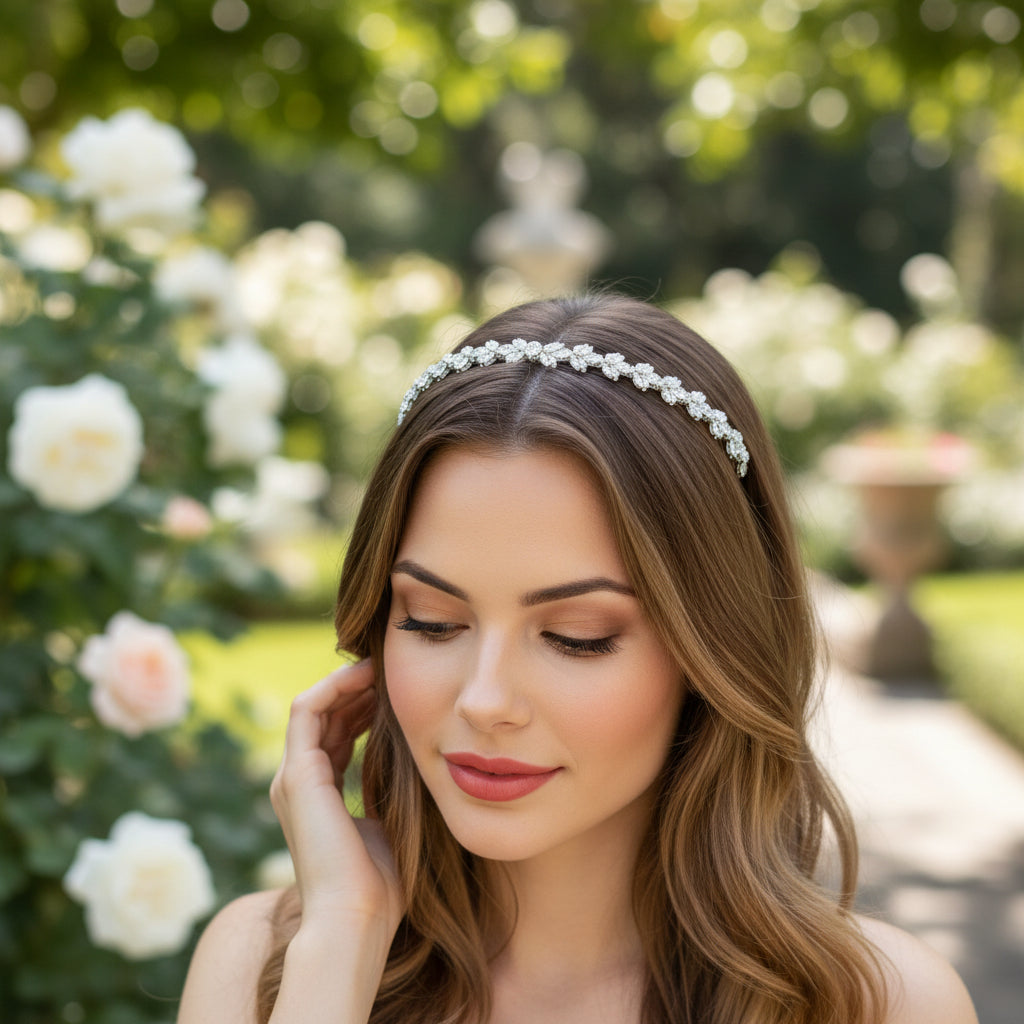 ATHENA COLLECTION - DAINTY DAZZLE HEADBAND - AHB131 SILVER