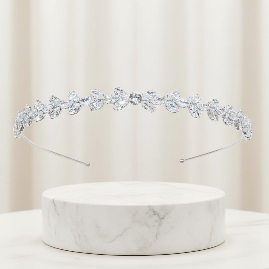 ATHENA COLLECTION - DAINTY DAZZLE HEADBAND - AHB131 SILVER