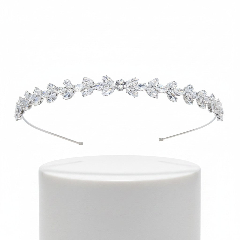 ATHENA COLLECTION - DAINTY DAZZLE HEADBAND - AHB131 SILVER