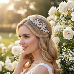 ATHENA COLLECTION - LUXE FLOWER COMB - HC242 SILVER