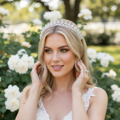 CUBIC ZIRCONIA COLLECTION - GLITZY STARLET TIARA - AHB133