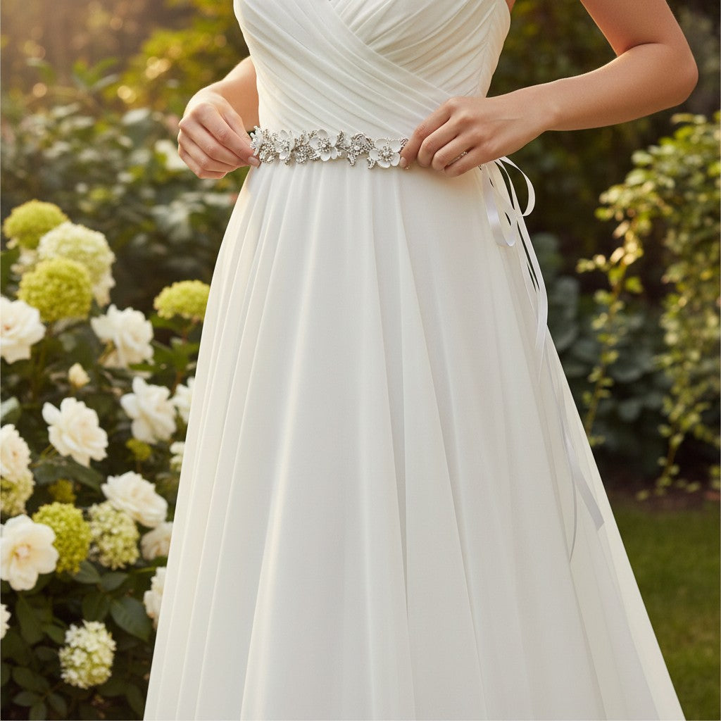 ATHENA COLLECTION - EXQUISITE FLORAL BEAUTY BRIDAL BELT - BELT47