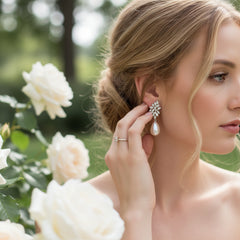 CUBIC ZIRCONIA COLLECTION - LUXE PEARL EARRINGS - CZER634