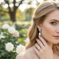 CUBIC ZIRCONIA COLLECTION - LUXE PEARL EARRINGS - CZER634