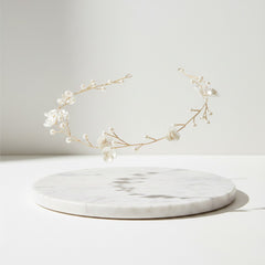 ATHENA COLLECTION - DAINTY FLORAL HAIR VINE - HP204 GOLD