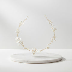 ATHENA COLLECTION - DAINTY FLORAL HAIR VINE - HP204 GOLD
