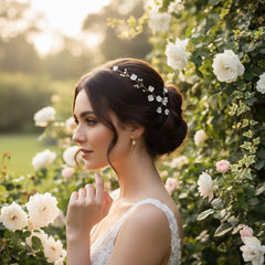 ATHENA COLLECTION - DAINTY FLORAL HAIR VINE - HP204 SILVER