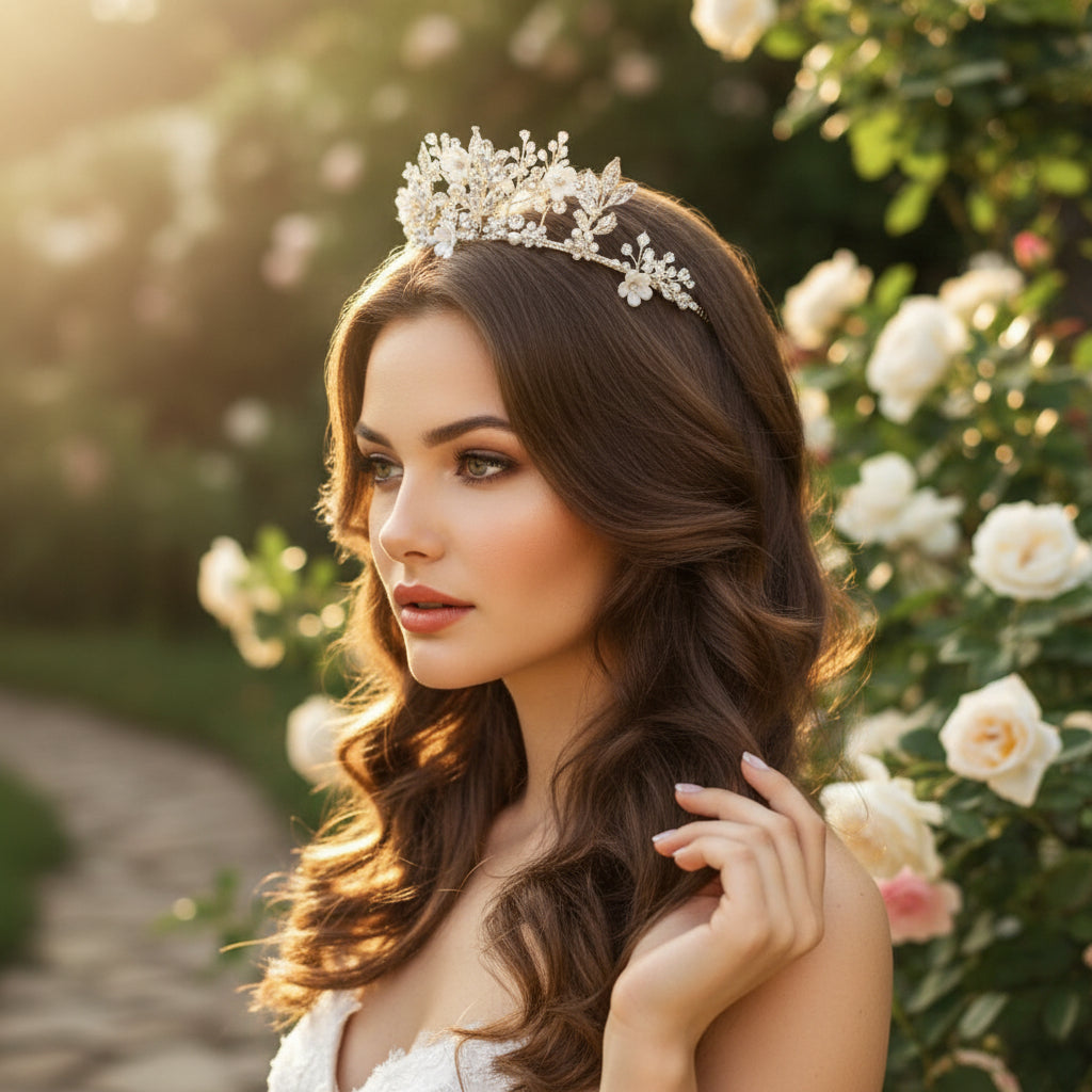 ATHENA COLLECTION - ALLURE LUXE TIARA - SILVER AHB140